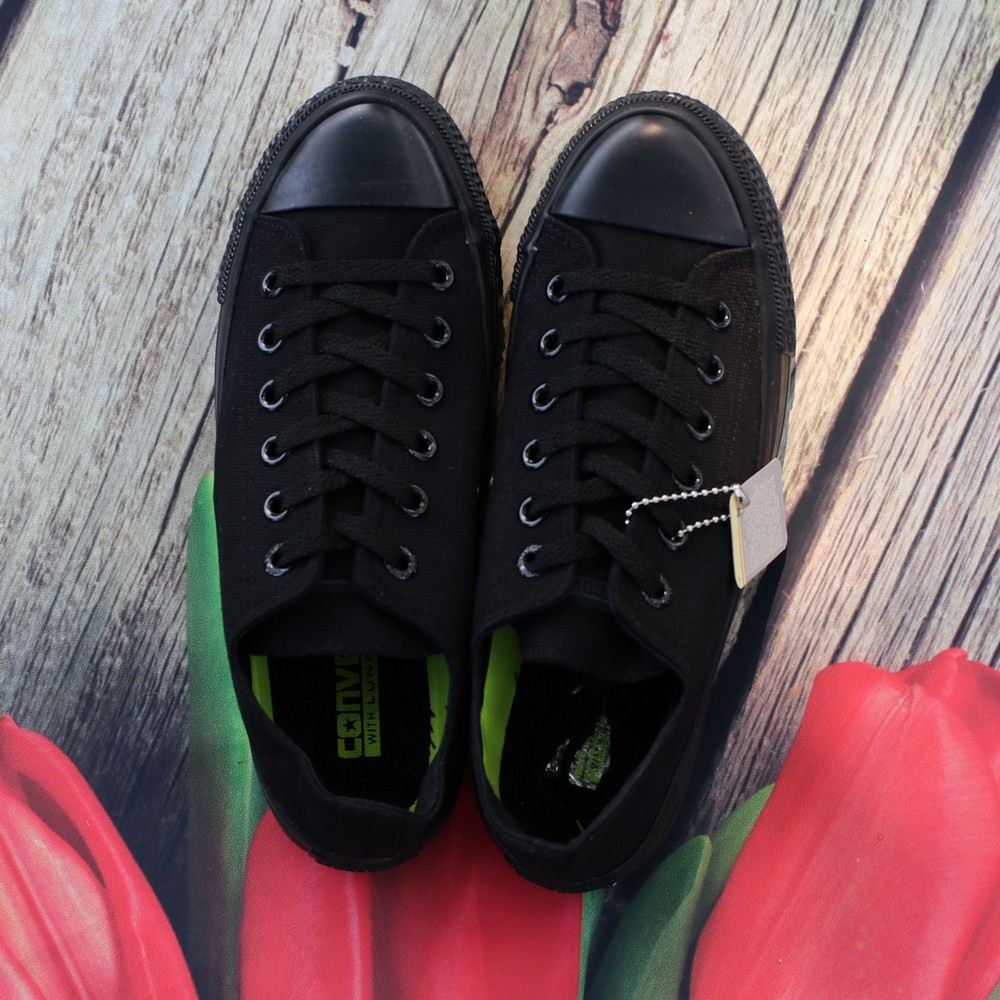 Giày Sneaker Chuck 2 Full Đen Nam Cổ Thấp ZRS ZRS + Tất