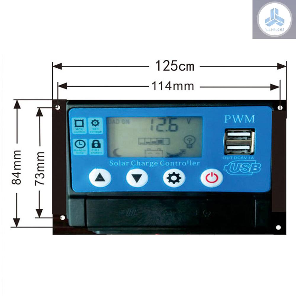 Bộ điều khiển sạc năng lượng mặt trời USB kép màn hình LCD 5V 2.5A