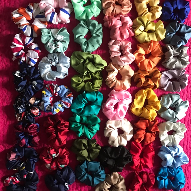 Scrunchies trơn nhiều màu, buộc tóc màu trơn, buộc tóc màu basic, sỉ scrunchies