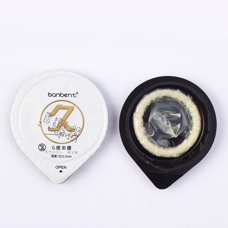 Bao cao su BANBENT G feelwaist 001 Đặc biệt, Gấp 3 lần gel, hương vani, gai gân thắt kéo dài thời gian, hộp 8 bcs