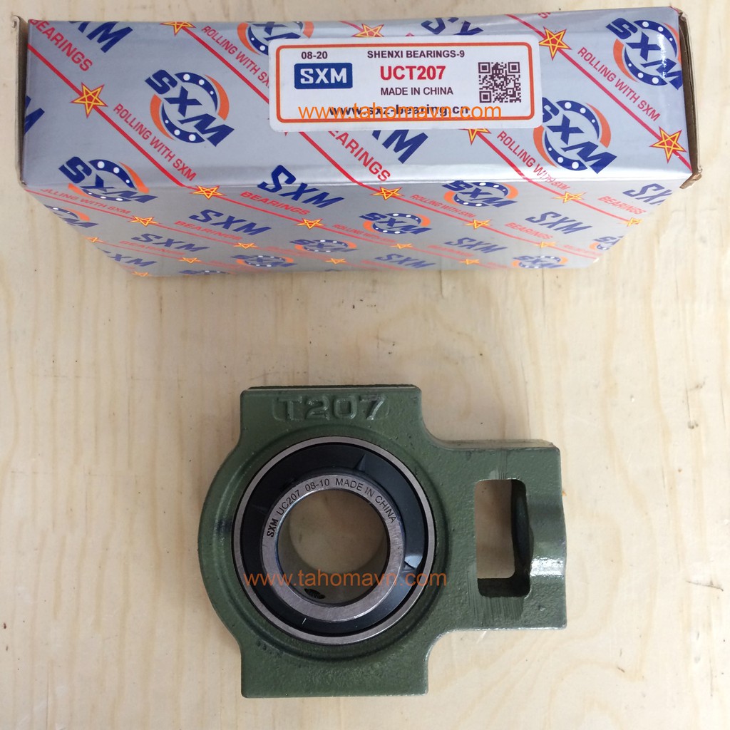 Gối đỡ đường kính trục 35mm, dạng treo có thể điều chỉnh khoảng cách trục, UCT207