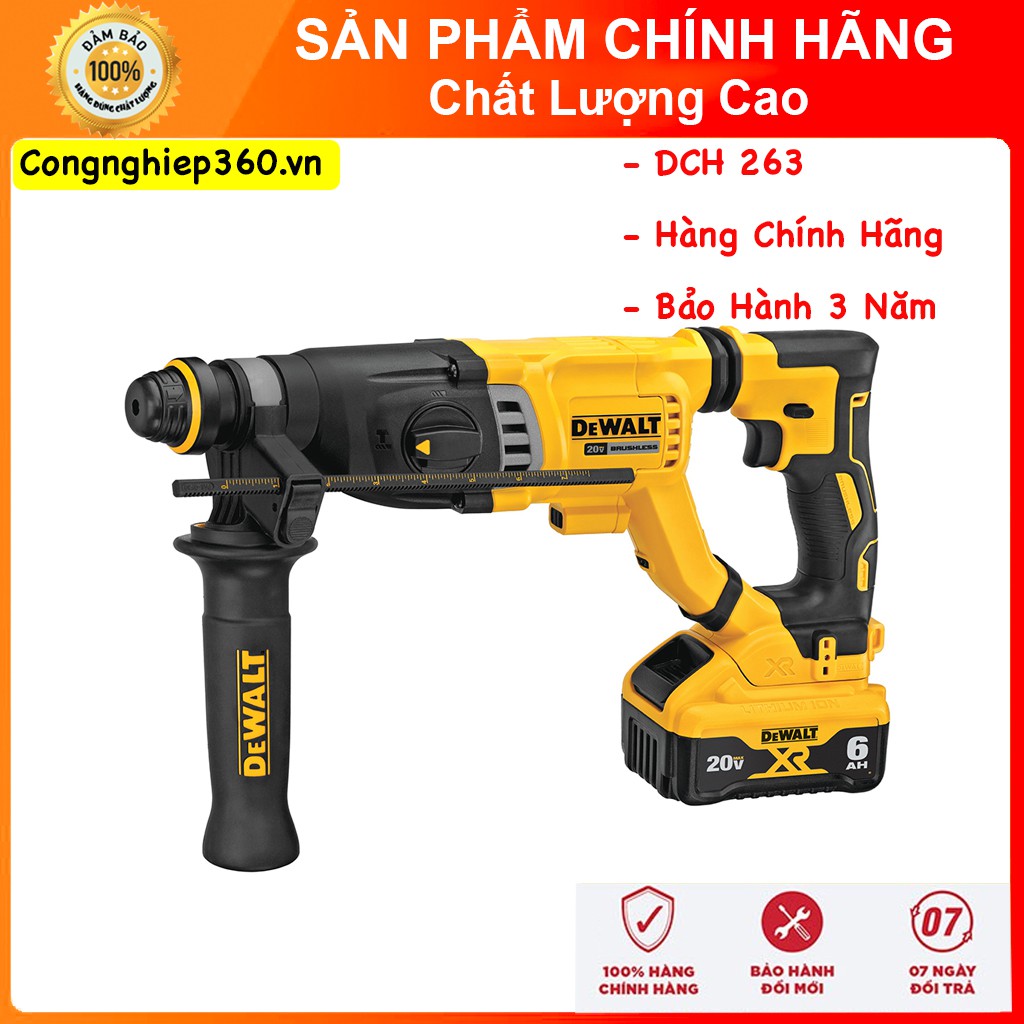 Khoan bê tông Pin Dewalt DCH 263. Bảo hành chính hãng Dewalt Việt Nam 3 năm