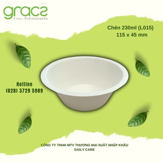 50 Chén nhỏ bã mía 230ml Thái Lan kèm nắp - thương hiệu Gracz (màu trắng)