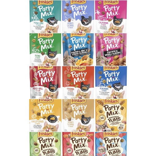 🇺🇸MEGA SIZE- 19 Vị Bánh thưởng cho mèo Party Mix Cat Treats 170g-Hàng Mỹ