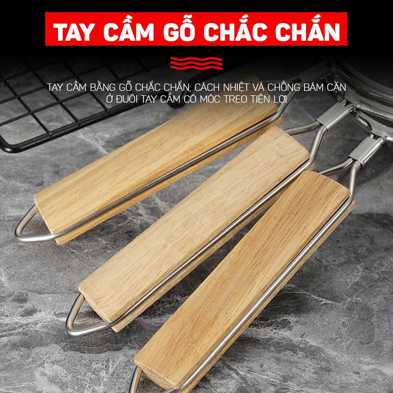 Rây lọc cháo cán gỗ, rây bột cho bé ăn dặm Wining box