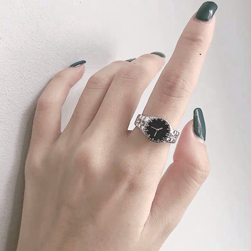 Nhẫn Mặt Đồng Hồ Độc Đáo Cá Tính Phong Cách Hip-Hop
