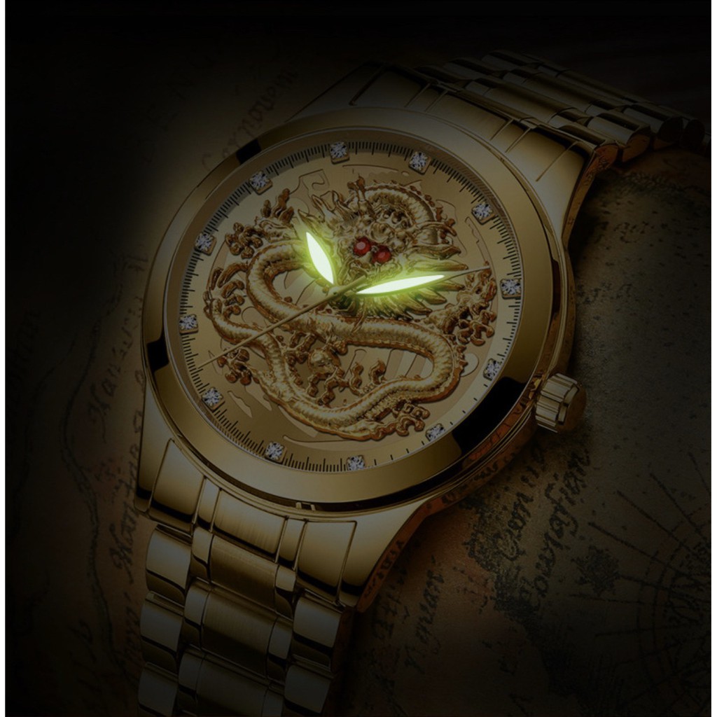 ĐỒNG HỒ NAM CHÍNH HÃNG FNGEEN S336 MẶT RỒNG 3D CỰC ĐẸP DÂY KIM LOẠI | BigBuy360 - bigbuy360.vn