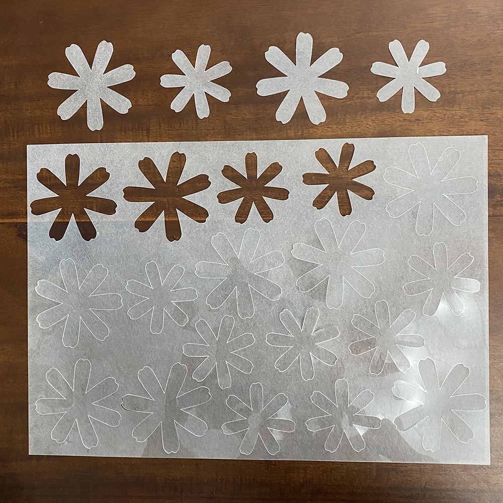 Hoa tiểu cúc nhựa co nhiệt plastic shrink cắt sẵn làm thủ công handmade diy