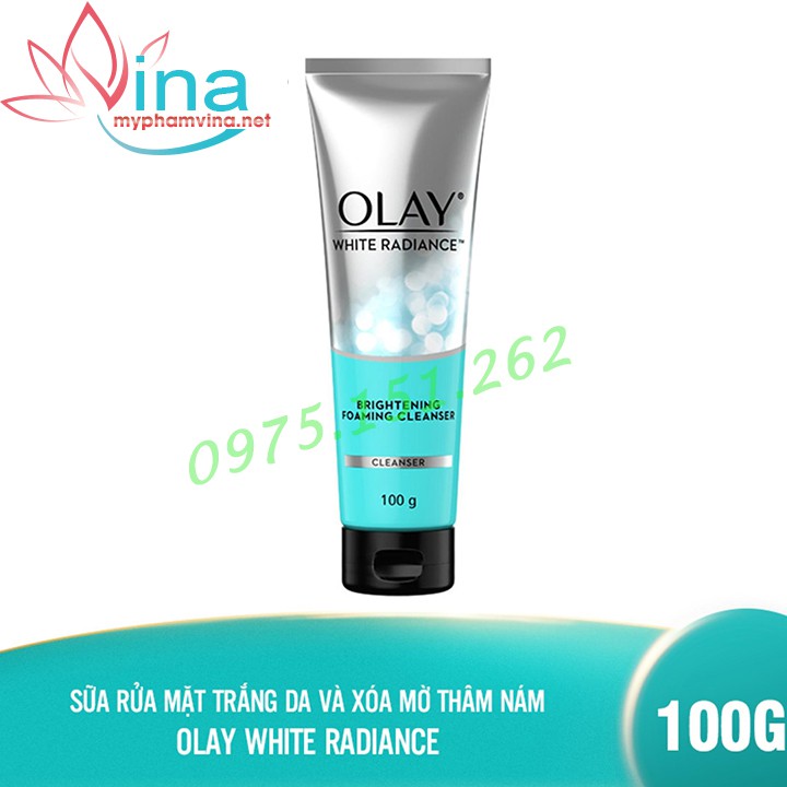 SỮA RỬA MẶT DẠNG KEM OLAY WHITE RADIANCE BRIGHTENING FOAMING CLEANSER 100gr