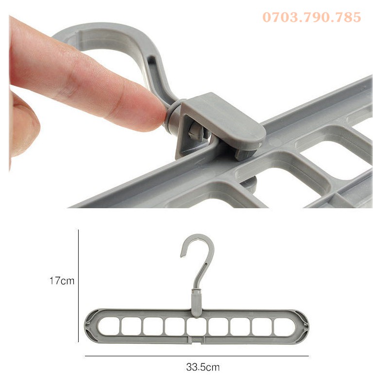 Thanh Nhựa 9 Lỗ Treo Quần Áo Tiết Kiệm Không Gian
