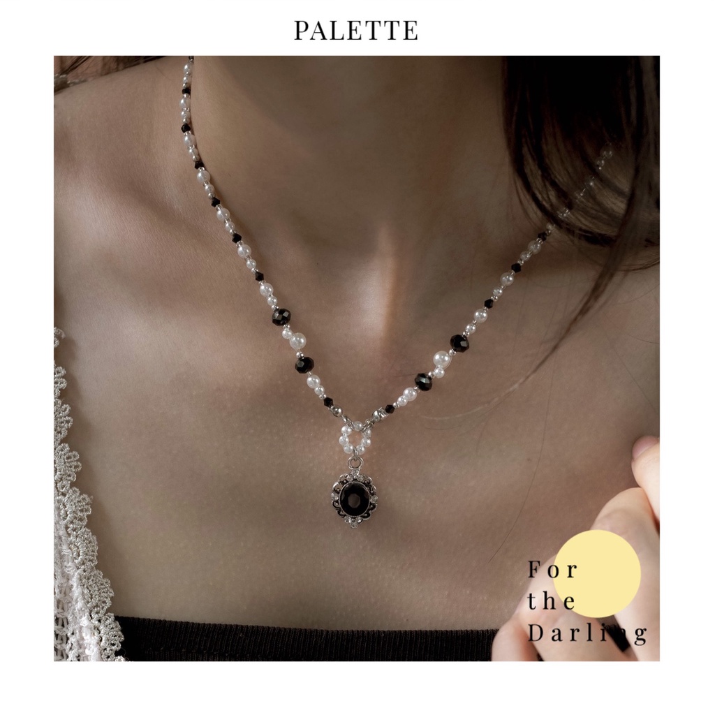 Vòng cổ Handmade Black Stone Collar HMVC08