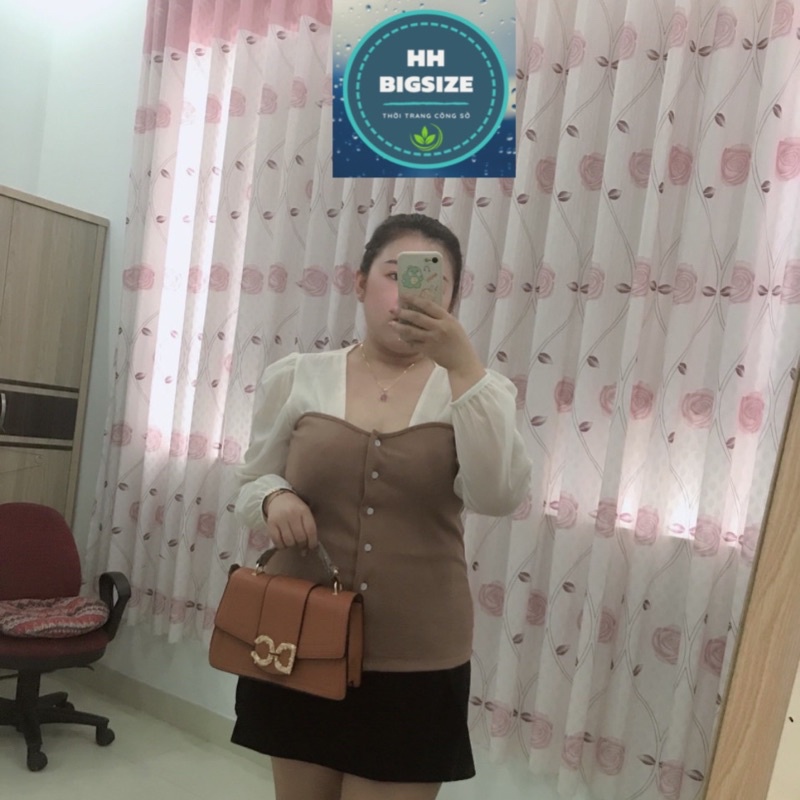 ÁO THUN GÂN BIGSIZE TAY DÀI PHỐI TƠ PHOM ĐẸP