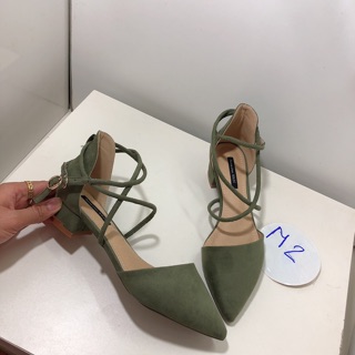 M2: Giày cao gót da lộn 2cm
