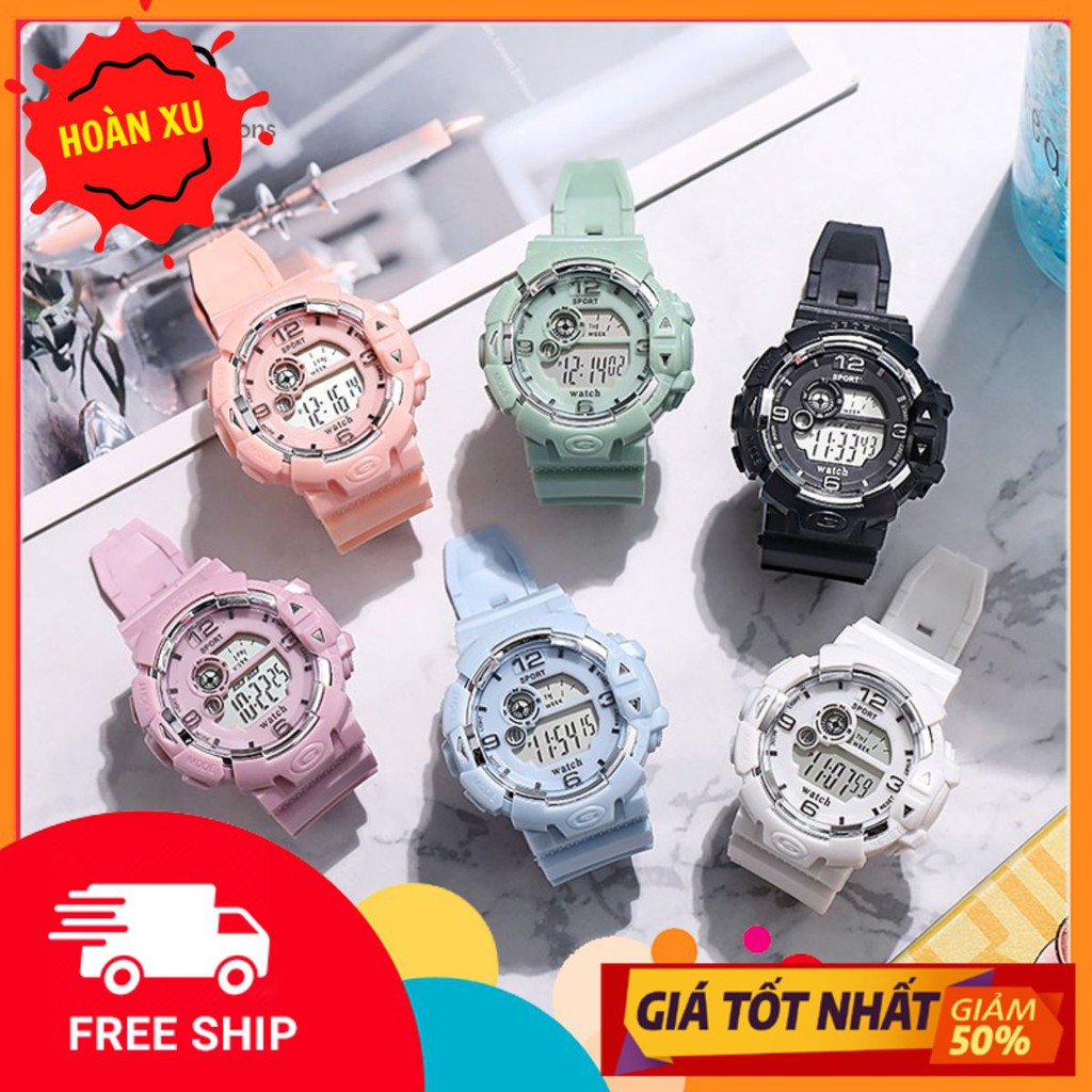 GIÁ SỐC - Đồng hồ thể thao điện tử nam nữ Sport S018 mẫu mới, full chức năng, dây cao su êm tay, mặt to cá tính