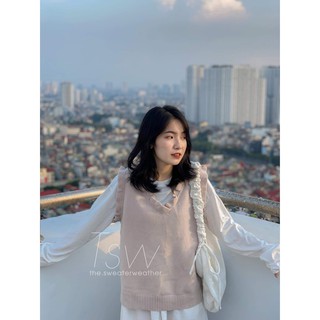 Áo gile len viền lượn chất dày