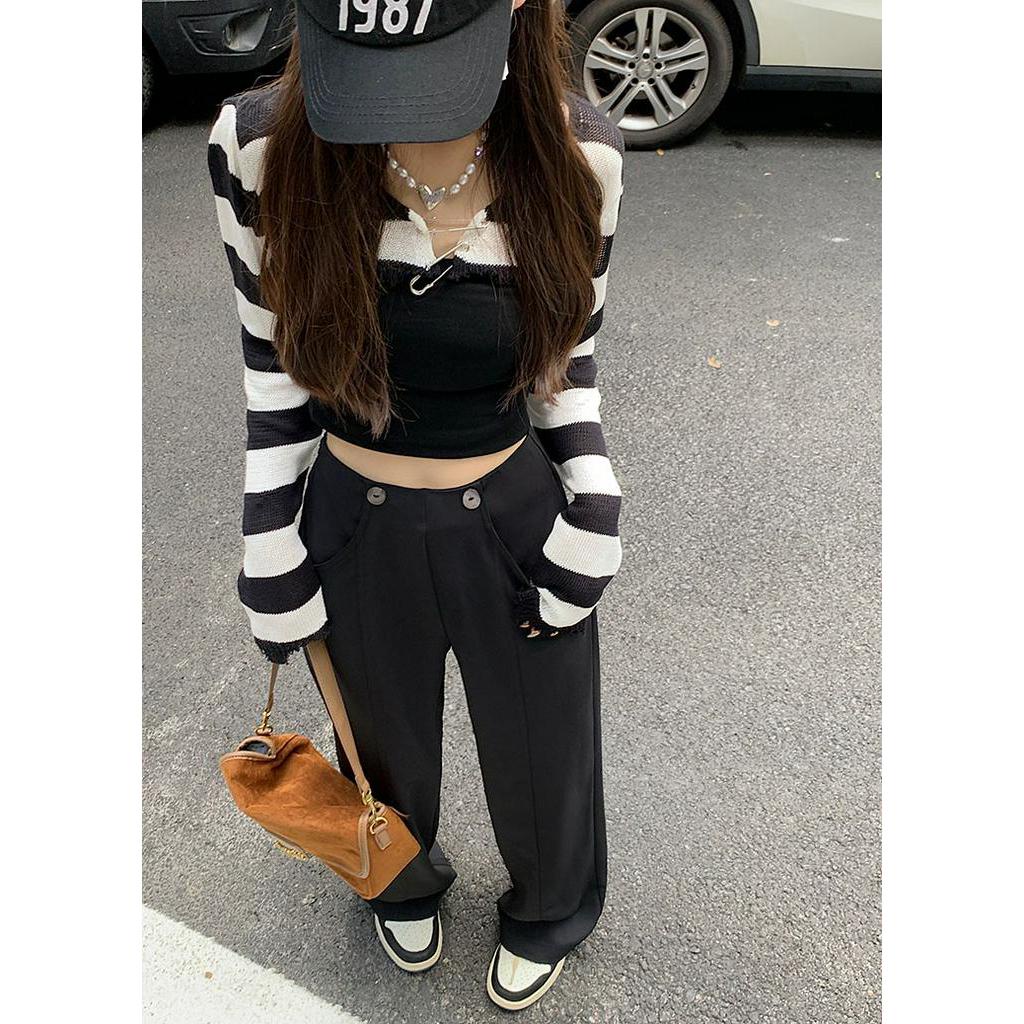 Quần Dài Ống Rộng Lưng Cao Phong Cách Mới Dành Cho Nữ 60593