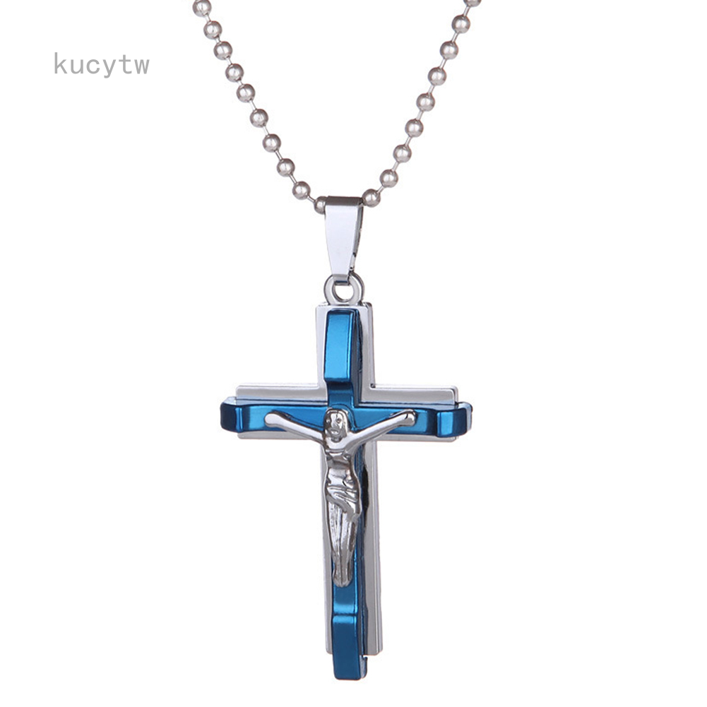 Baojiniao Multi-layer Jesus Men's Cross Necklace