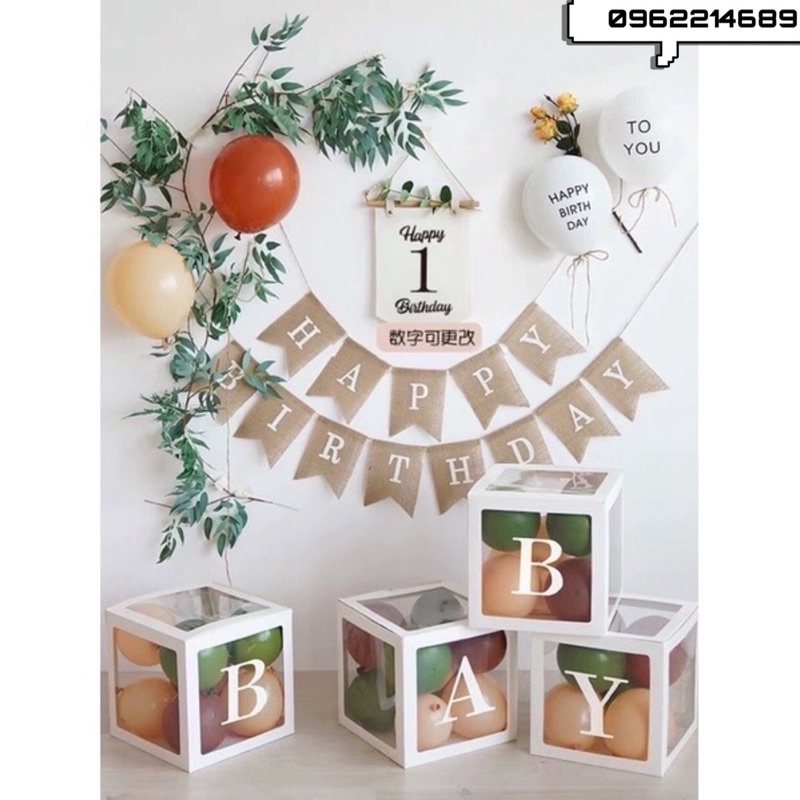 Set Trang Trí Sinh Nhật Style Tự Nhiên Hàn Quốc - S03K19