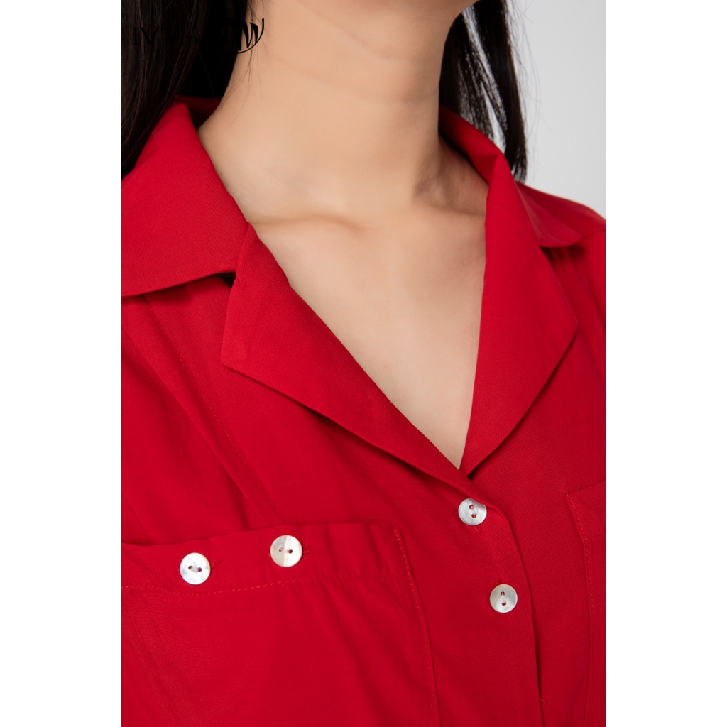 Áo sơ mi nữ tay liền IVY moda MS 16M6718