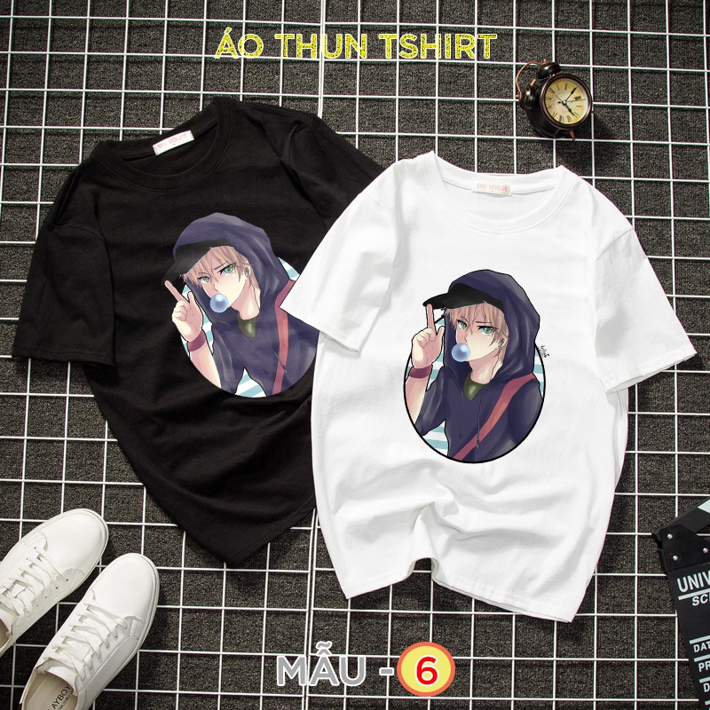 Áo thun tay lỡ nam nữ   - Áo phông form rộng Unisex họa tiết anime độc đáo vải dày mịn