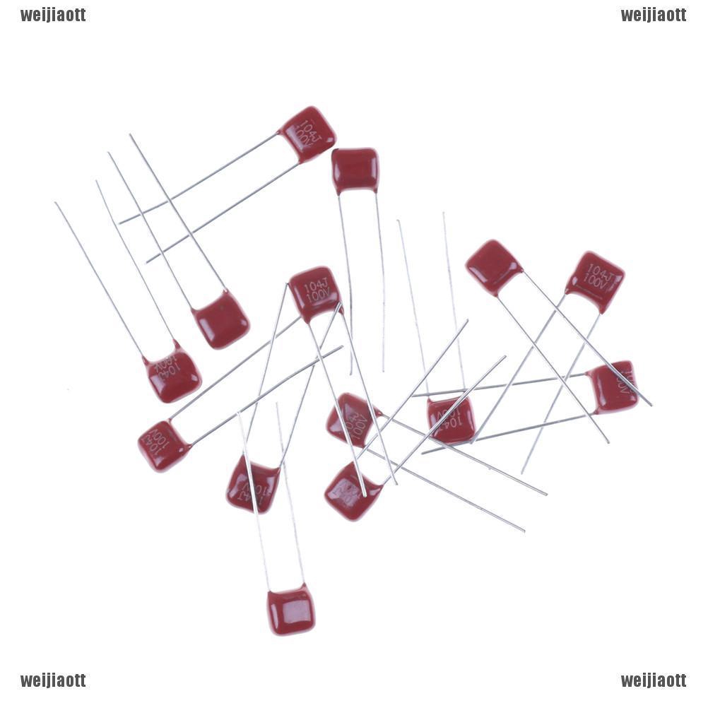 ❈ ่ 10 chiếc CBB 104J 100V 0.1UF 100NF P5mm Tụ điện màng kim loại 104 100v