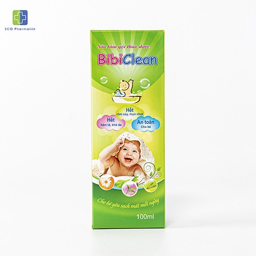 Sữa tắm gội thảo dược Bibiclean - Hết rôm sảy, mụn nhọt Hết hăm tã, khô da An toàn cho bé