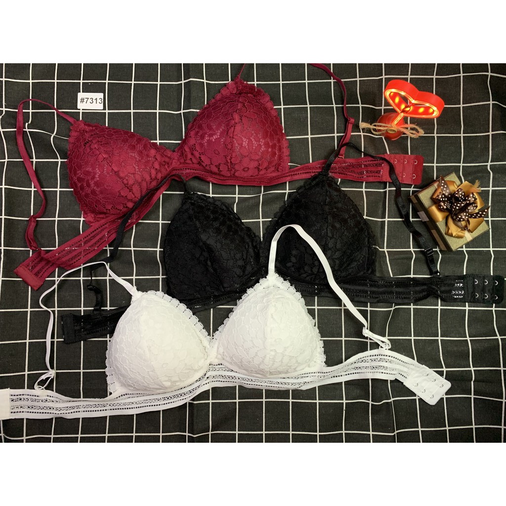 Áo bra áo ngực mảnh phối ren khuy cài 7313