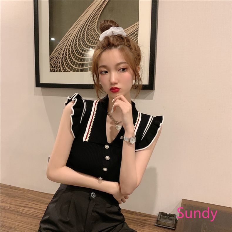 Áo len không tay cổ chữ V quyến rũ trẻ trung hợp thời trang dành cho nữ