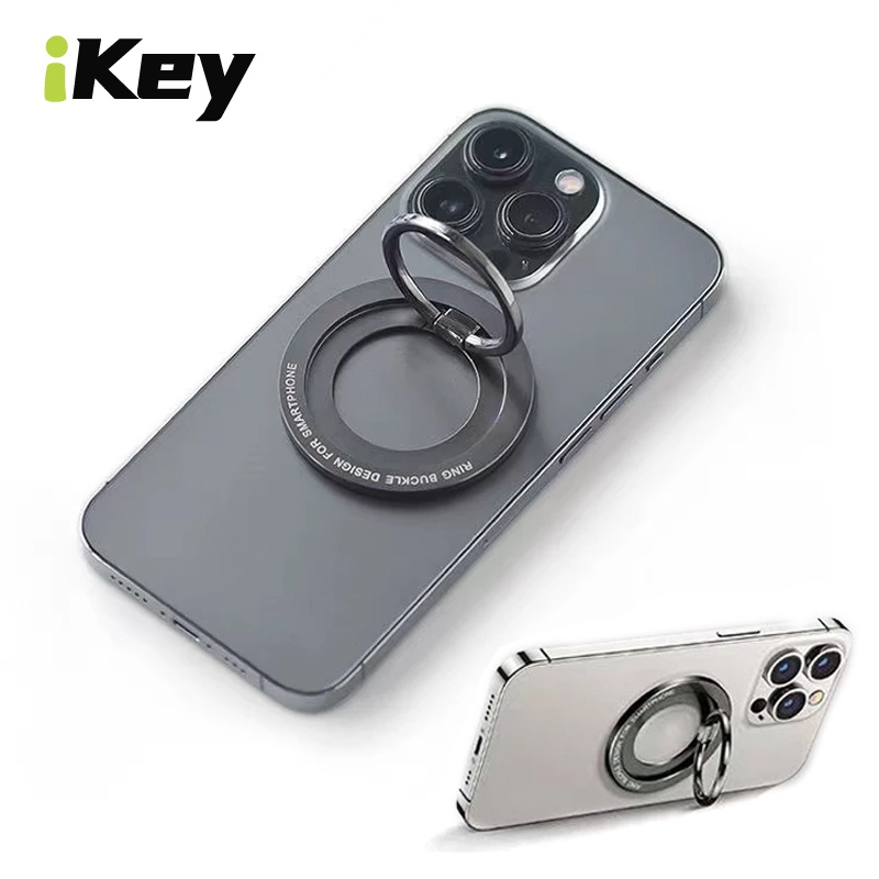 IKey Magnetic Metal Finger Ring Buckle Phone Holder For Android Suction Cup Type Lazy Bracket