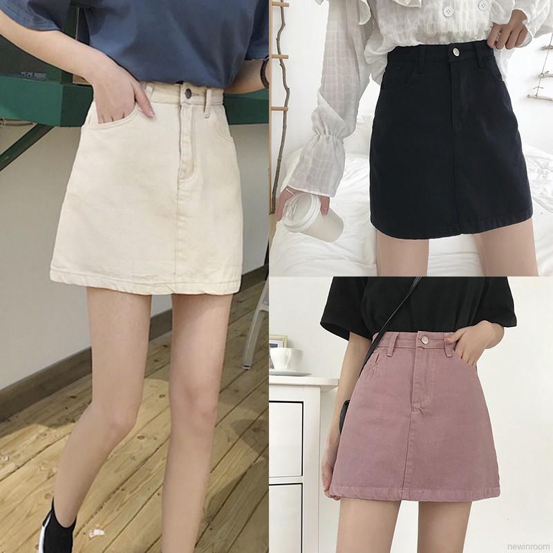 Chân Váy Denim Chữ A Lưng Cao Thời Trang Dành Cho Nữ | BigBuy360 - bigbuy360.vn