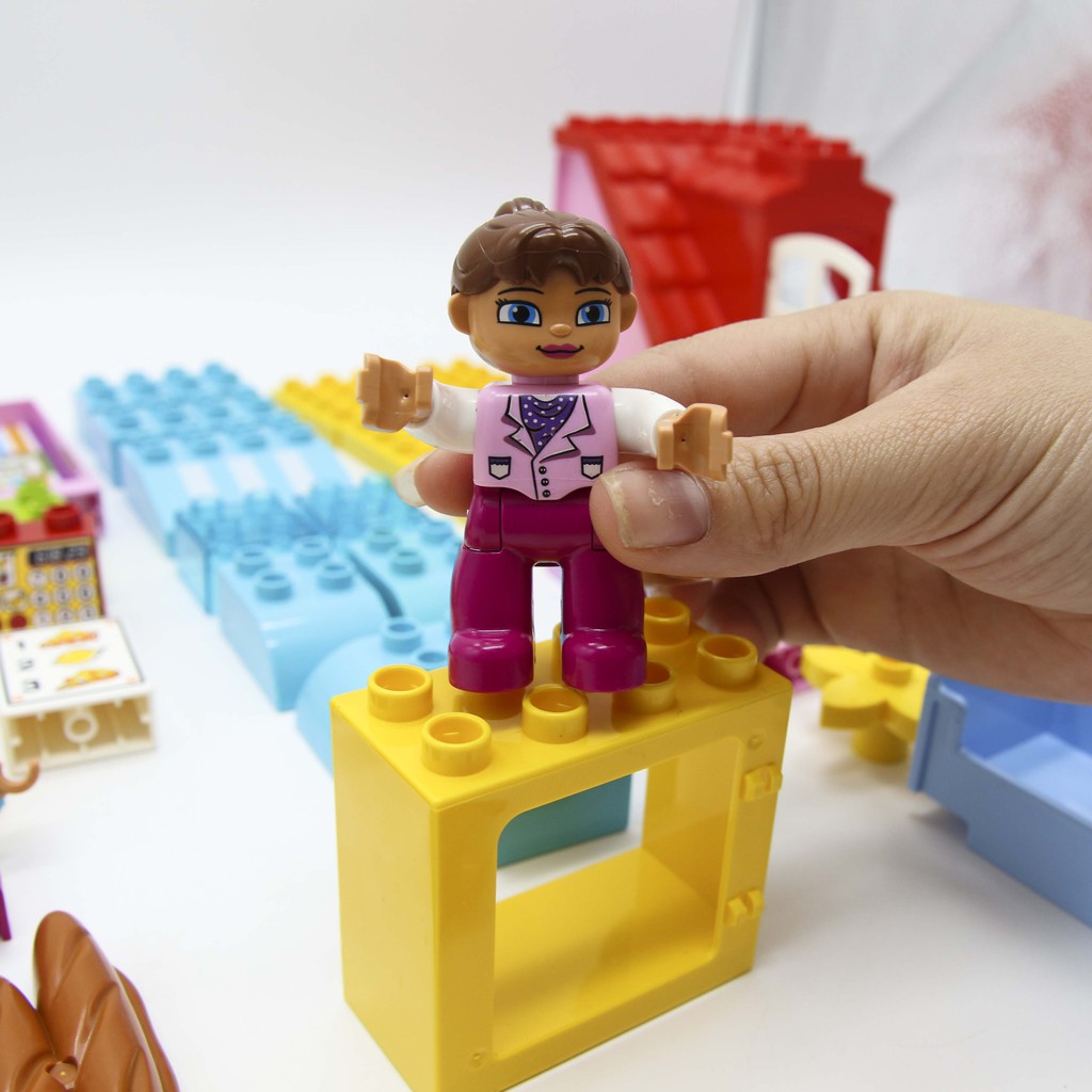 Bộ đồ chơi lắp ghép lego duplo cho bé phát triển tư duy, cửa hàng thức ăn nhanh vui vẻ 68 chi tiết Toyshouse - 55001