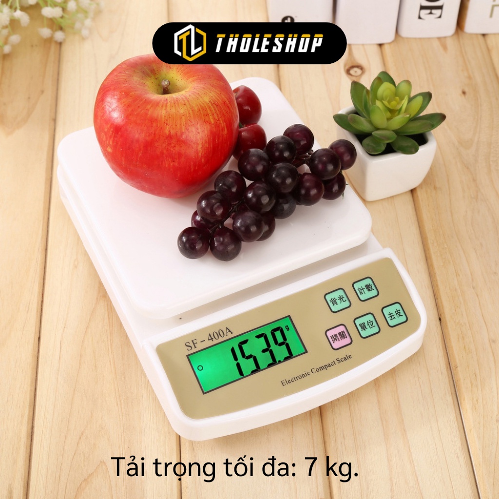 Cân nhà bếp - Cân tiểu ly điện tử để bàn nhỏ SF-400A tối đa 7kg độ chính xác 1g tặng kèm pin 2711