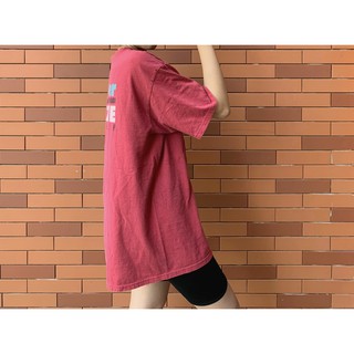 Áo thun mỹ form rộng nữ secondhand màu đỏ đậm