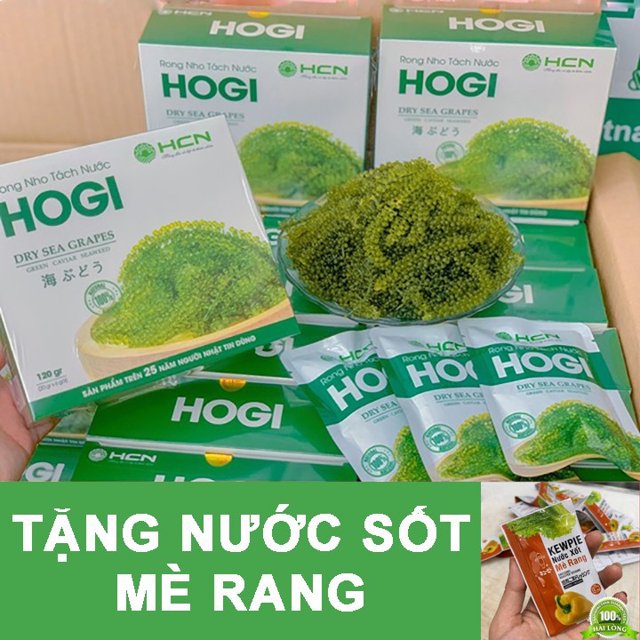 [TẶNG NƯỚC SỐT MÈ RANG] Rong Nho HOGI Tươi Tách Nước Cao Cấp Theo Công Nghệ Nhật Bản Hộp 120 Gram 6 gói
