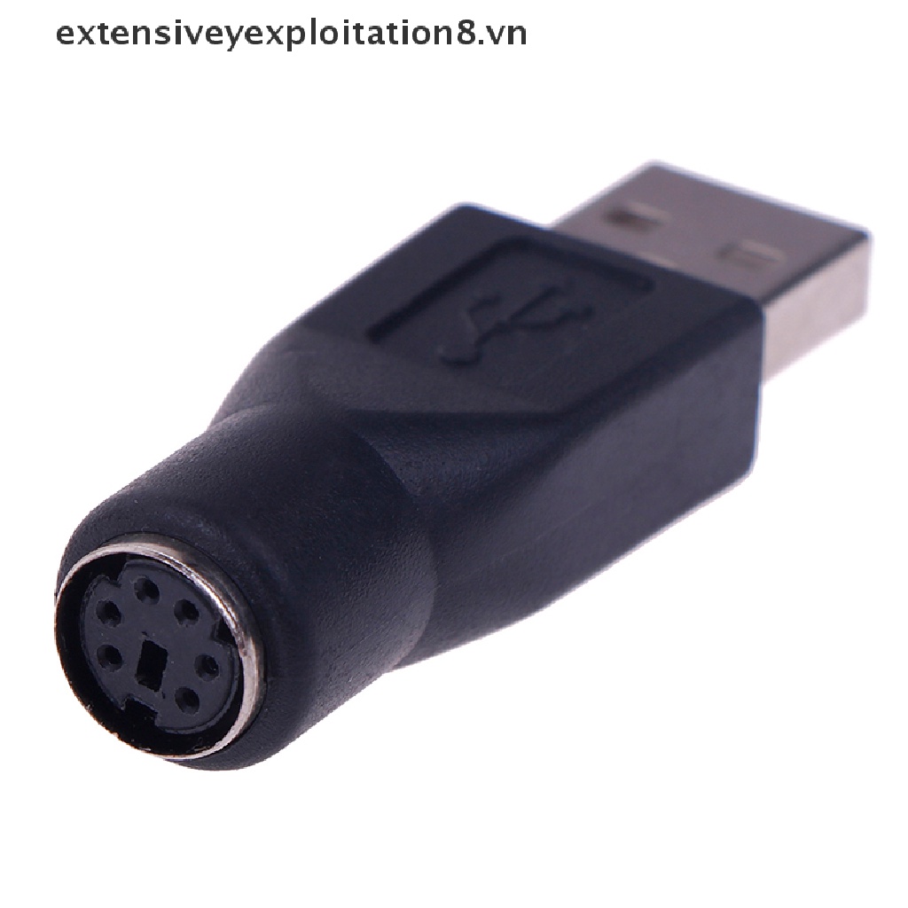 Bộ 2 Đầu Nối Chuyển Đổi PS / 2 Male Sang USB Female Cho Chuột Và Bàn Phím Máy Tính