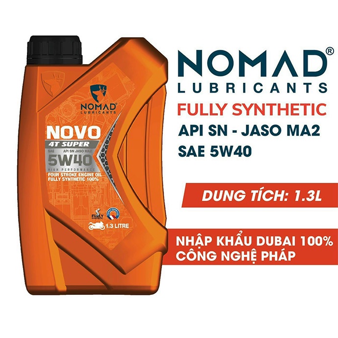 Nhớt Xe Máy Tổng Hợp Toàn Phần Cho Raider,Satria,Winner,Sonic,Exciter NOMAD 1.3L API SN- JASO MA2 5W40 NK DUBAI MS3745