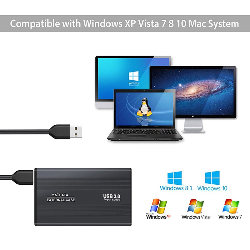 Hộp Đựng Ổ Cứng Ngoài Hdd Usb 3.0 Sata 2.5 &quot;Inch Ốp