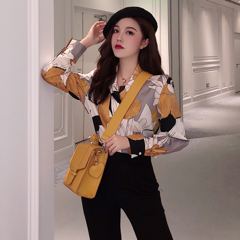 CÓ SẴN] Áo sơ mi nữ dài tay họa tiết retro cá tính phong cách Hàn Quốc | BigBuy360 - bigbuy360.vn