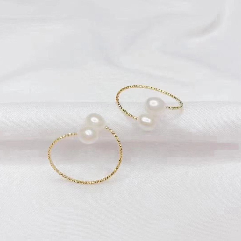 Nhẫn Đính Ngọc Trai Tự Nhiên Thời Trang Dễ Phối Đồ Cho Nữ
