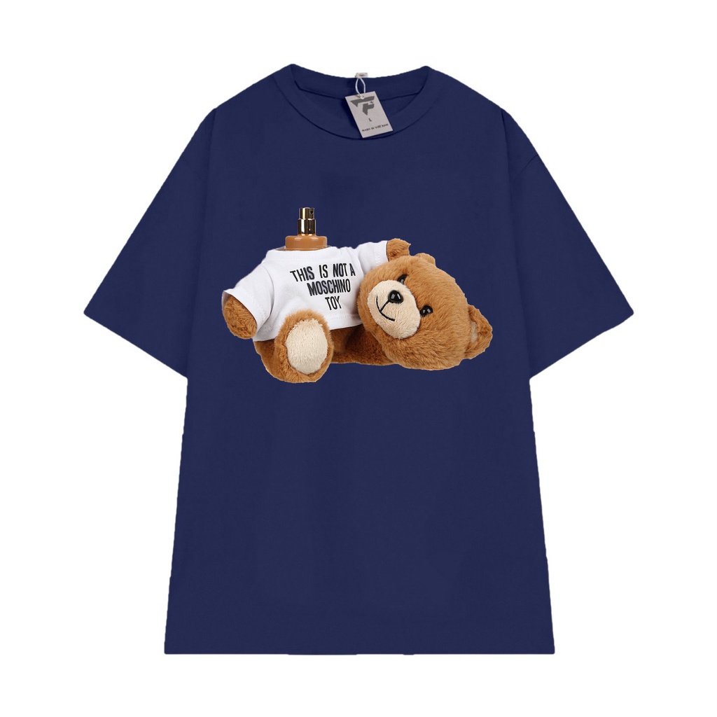 Áo thun unisex tay lỡ form rộng in gấu vải cotton mát FPLUS FP93