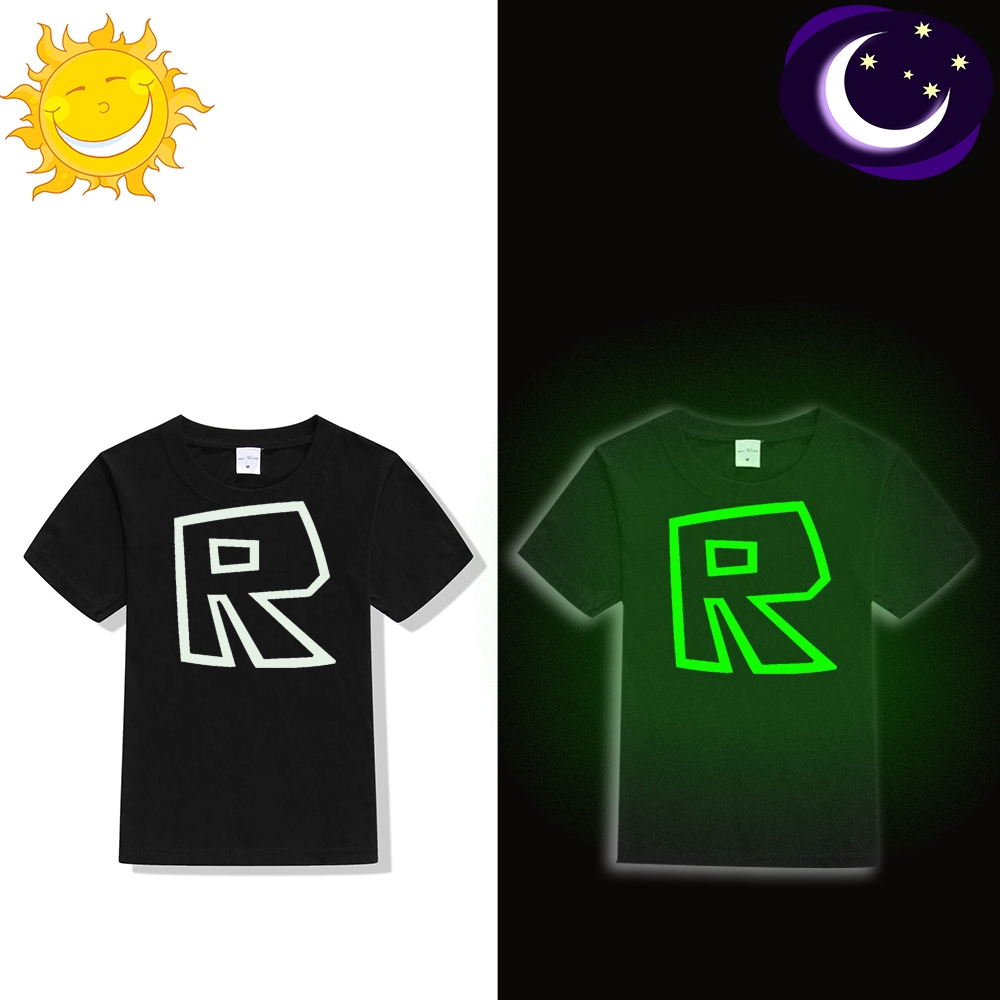 Áo Thun Tay Ngắn In Hình roblox Dạ Quang Thời Trang Cho Bé Trai