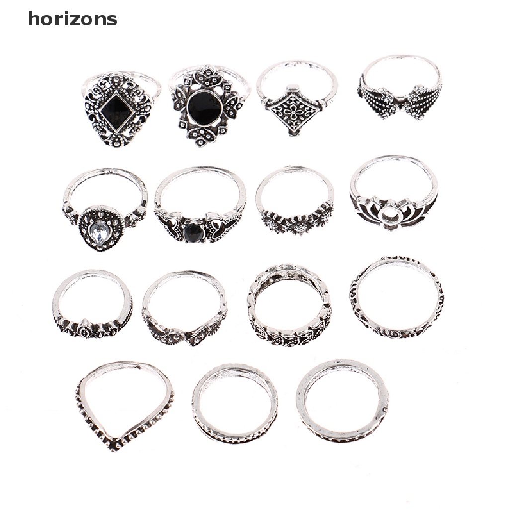 Set 15 Nhẫn Đeo Tay Phong Cách Vintage Cá Tính Cho Nam Nữ