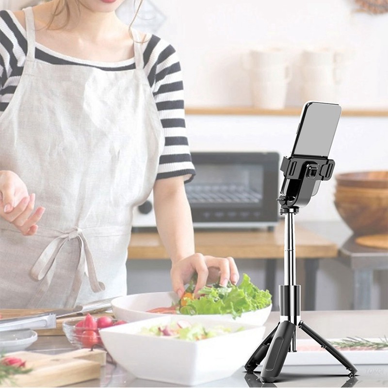 Điều khiển từ xa không dây Bluetooth Selfie Stick với giá đỡ ba chân Máy ảnh thể thao Điện thoại di động Camera Ảnh Artifact BPTZ7