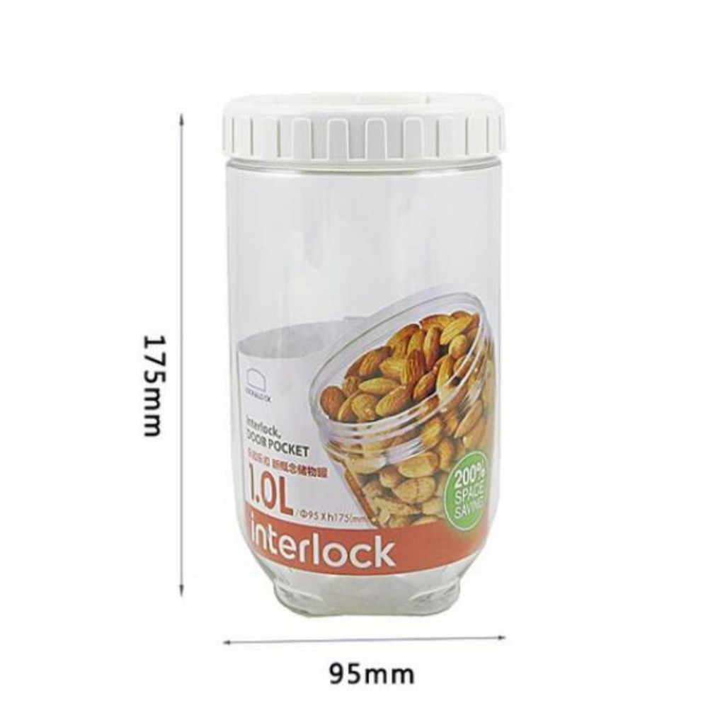 Hộp bảo quản thực phẩm LOCK&LOCK Interlock INL302W dung tích 1L nắp xoáy | BigBuy360 - bigbuy360.vn