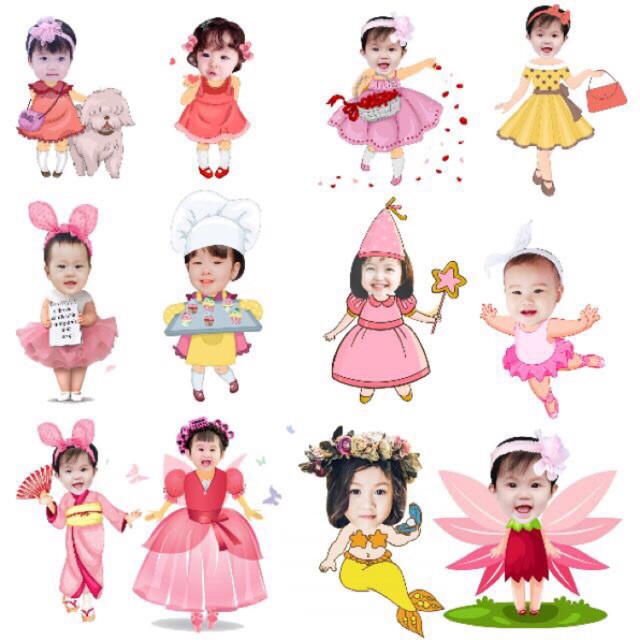 ❤️MẪU MỚI❤️ ❤️ Chibi ❤️ Để Bàn Sinh Nhật Cho Bé