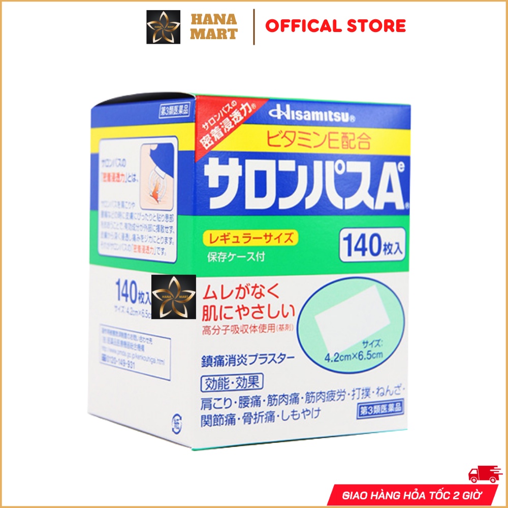 Cao dán Salonpas Hisamitsu nội địa Nhật Hộp 140 miếng