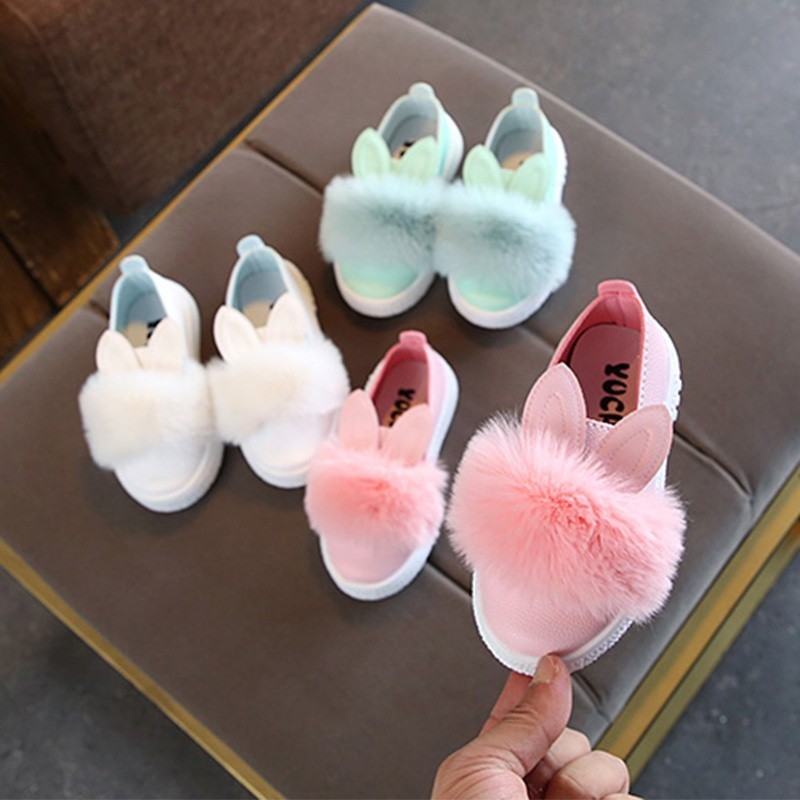 Giày Công Chúa Đính Lông Xinh Xắn Cho Bé Gái