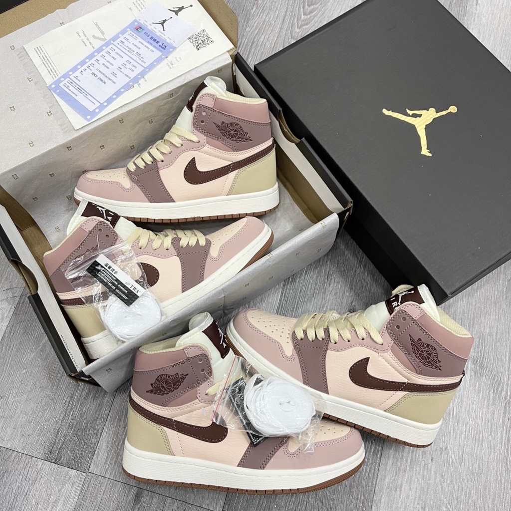 Giày thể thao JOR.DAN mid hot hành cho nam nữ, Giày sneaker JD Mid hồng đen- đỏ mận-hồng đen-xám xanh hàng S.Cấp full pk