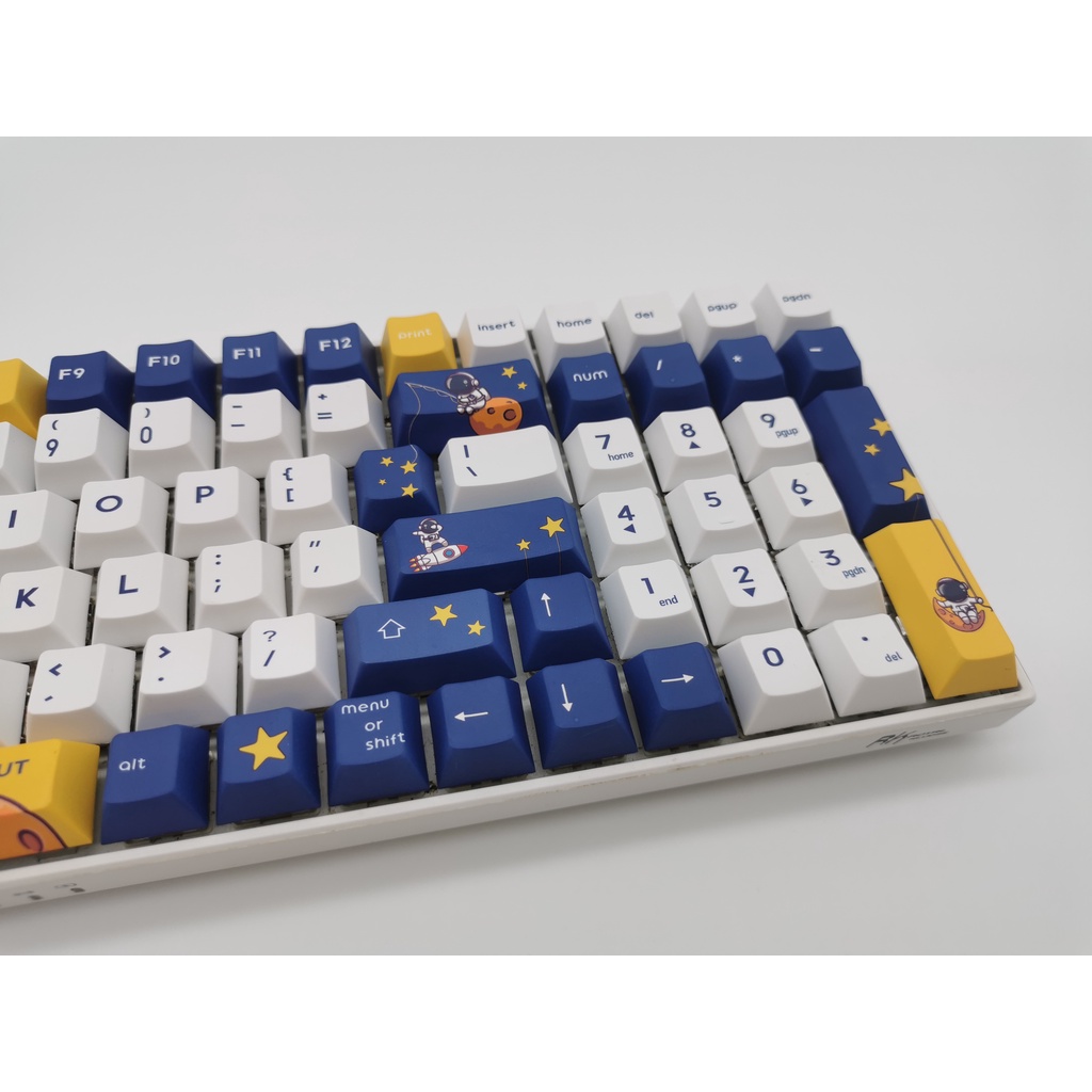 Nút bàn phím cơ 130 cái in hình phi hành gia vũ trụ cao cấp