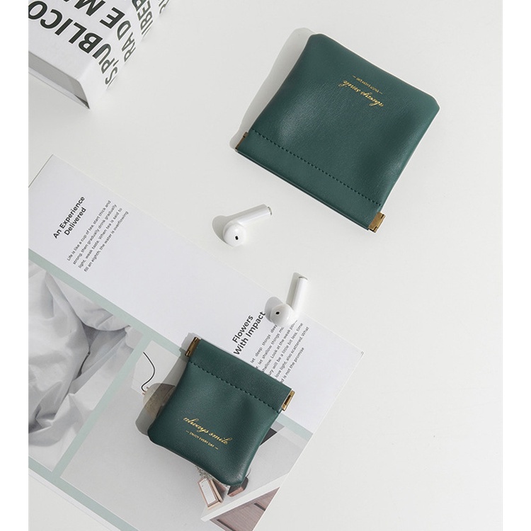 CanvasArtisan Túi đựng tai nghe/ dây cáp sạc bằng da chống nước tiện dụng